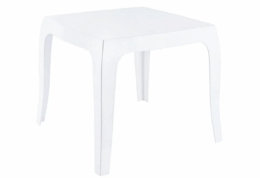 Queen Polycarbonate Square Side Table Glossy White