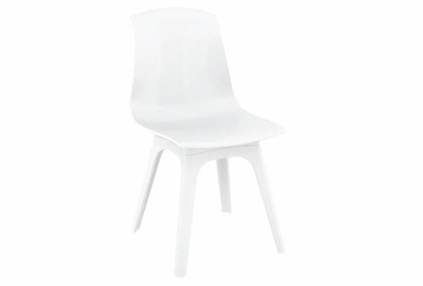 Allegra PP Dining Chair White (set of 2) Glossy White Seat