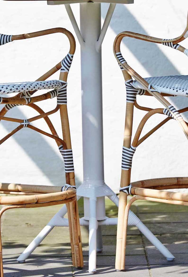 Samui Bar Table with White Base and Teak Top
