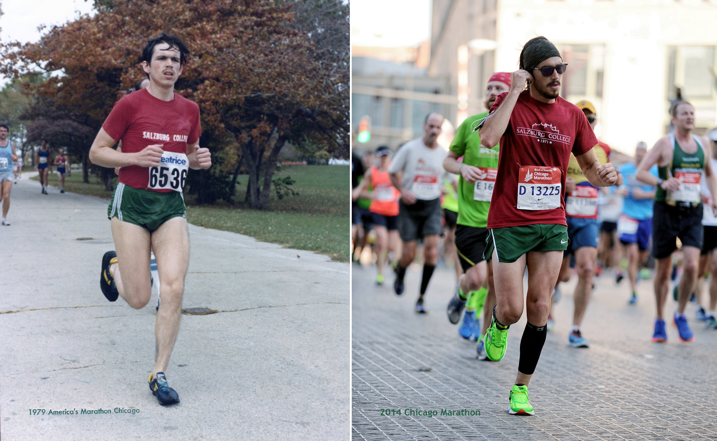 As as kid I can remember digging through an old photo album and holding a 8x10 print of my father running the Chicago marathon in 1979 at the age of 21 and distinctively wanting to replicate the exact photo. So when I qualified for the race earlier this Spring, I didn't hesitate to sign up. The conditions made it extremely daunting in preparing for this marathon. Over the four months training in Atlantic Beach, FL, I battled humidity percentages equaling the temperature-day in, day out and I didn't have a gym membership so all 600+ miles I ran were on the street and beaches. But it made good practice on the morning of October 12 when the race started in 45 degree weather. Finished 6,678 / 45,000. | 3:39