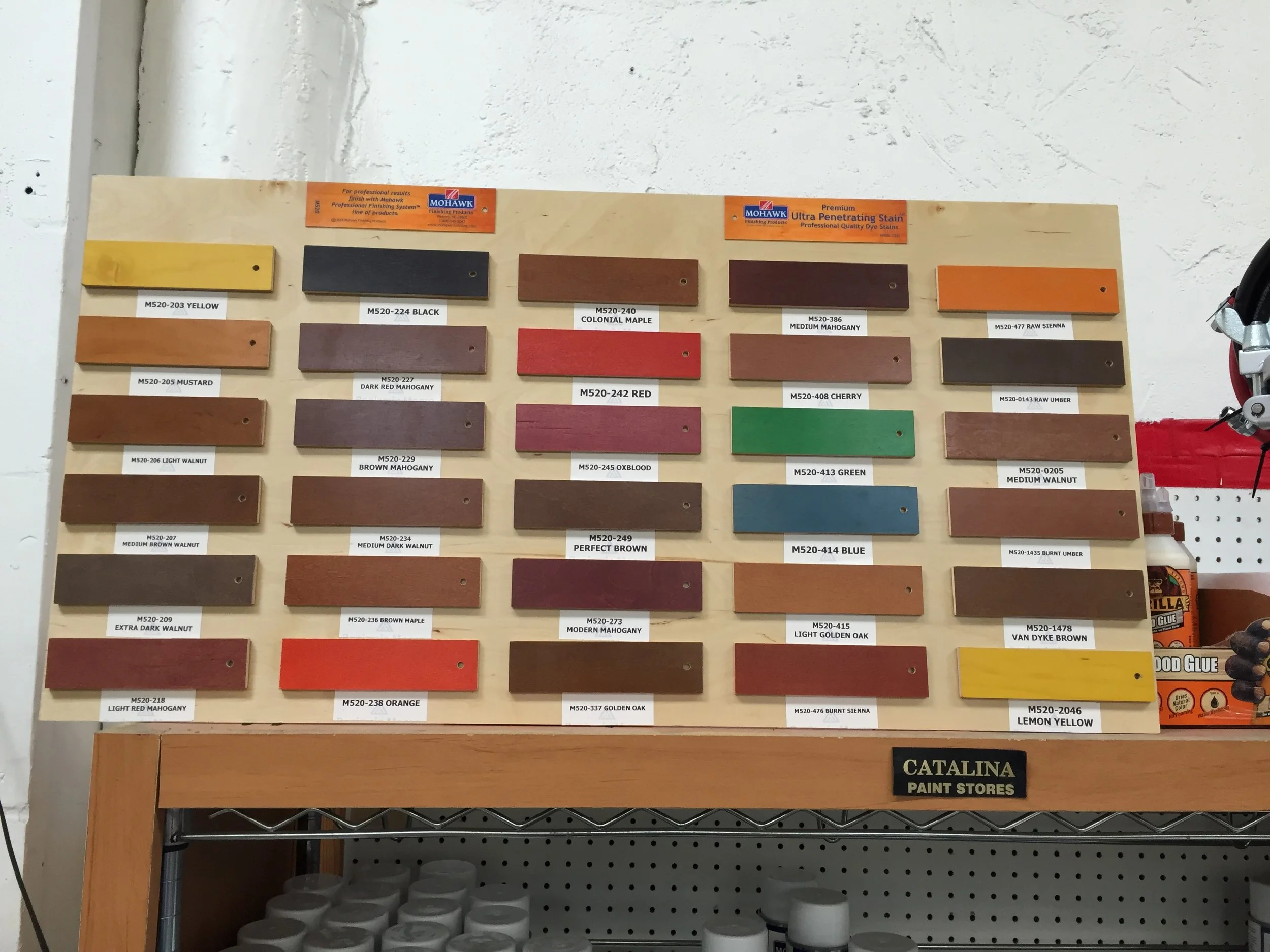 Lacquer tint colors. I ended up mixing two tones to get the exact flavor I wanted. 