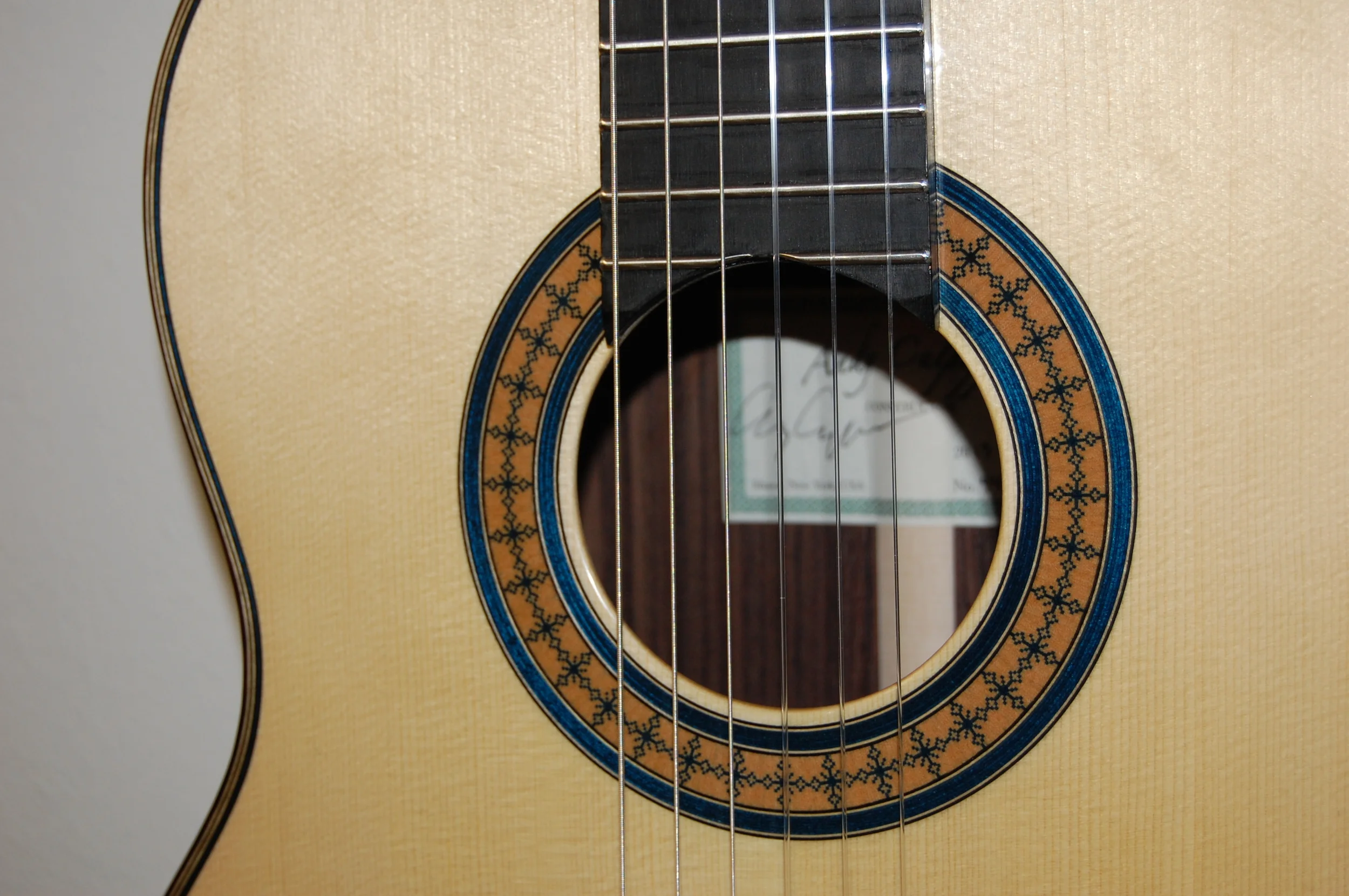 Classical guitar snowflake rosette