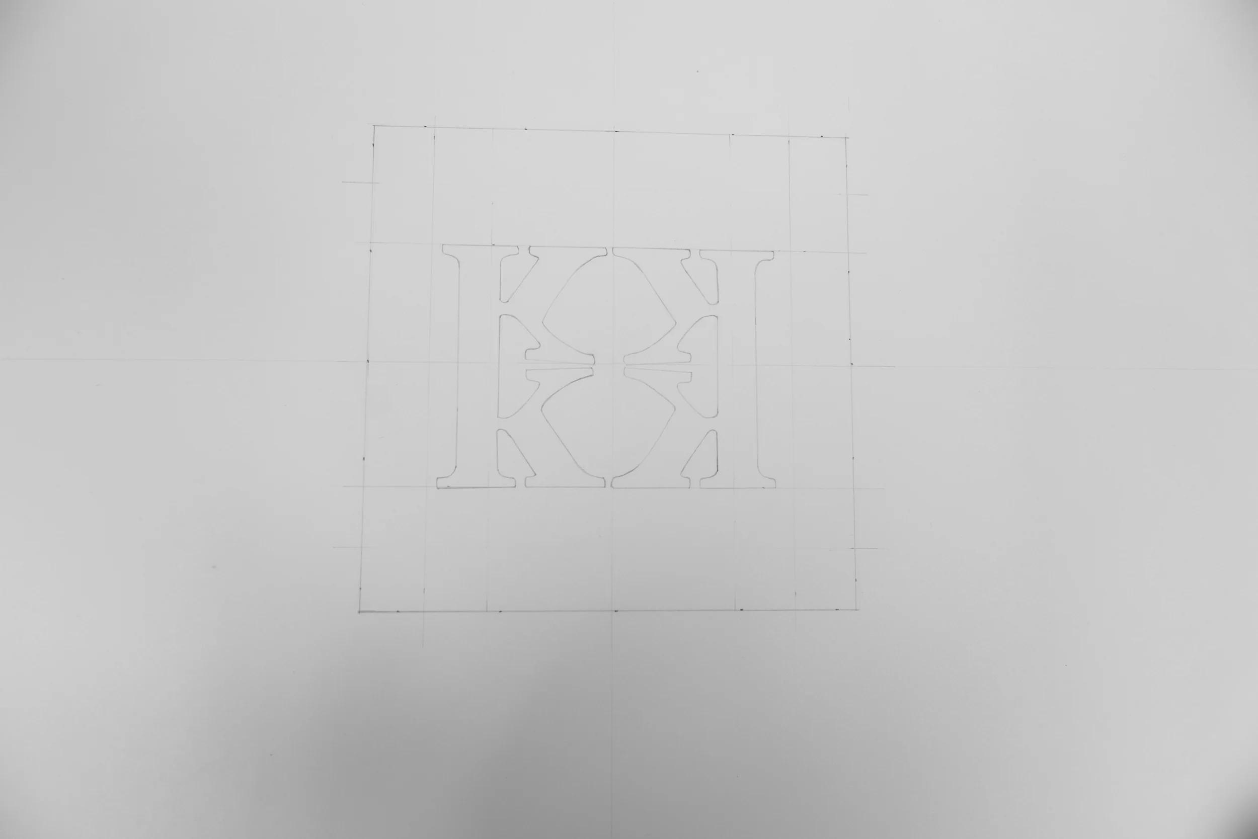//. Above: Structured symmetry through a precisely measured grid.