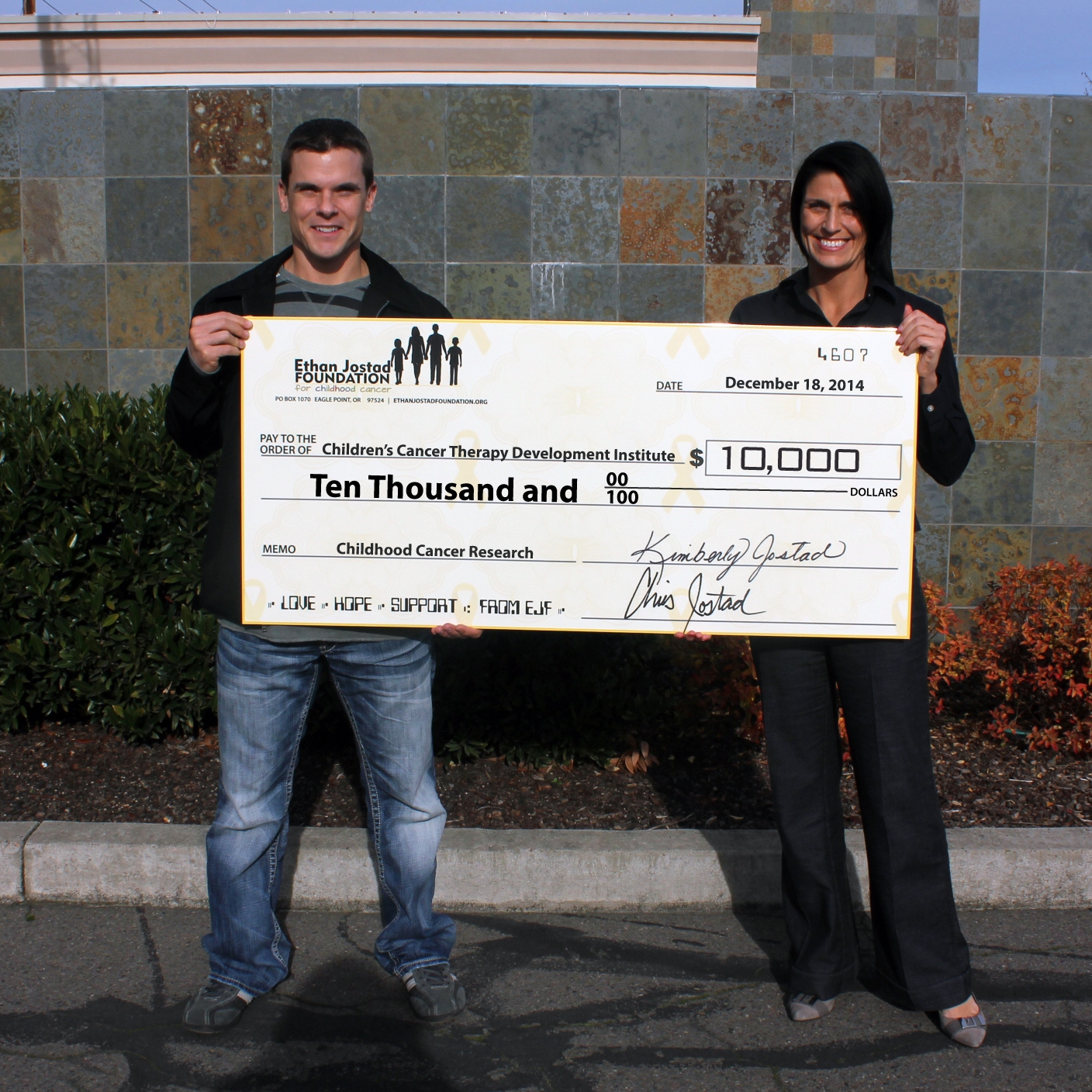 Chris & Kim Jostad, co-founders of the Ethan Jostad Foundation for Childhood Cancer.