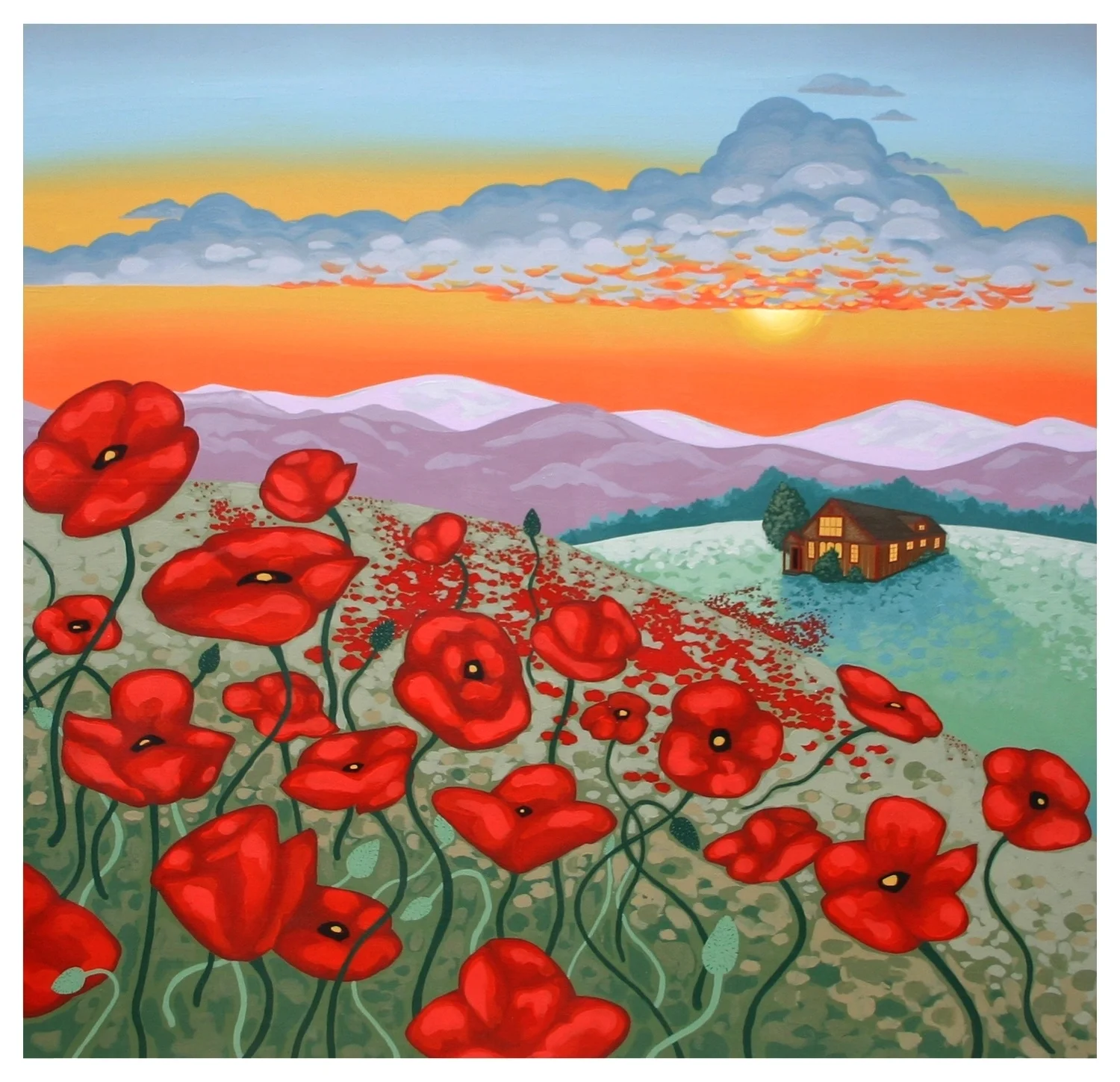 Poppies Mural Panel