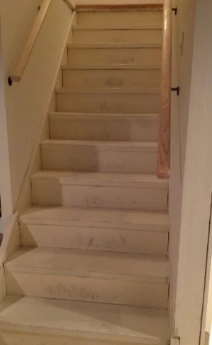 The stairs before the project