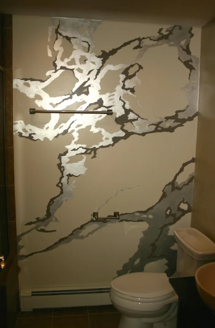 Marble pattern Statement Wall (with metallic silver)