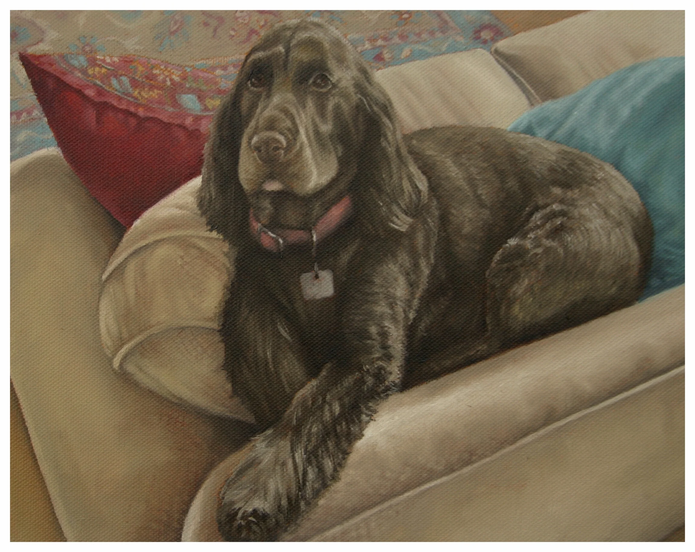 10"x8" dog portrait/ oil on canvas