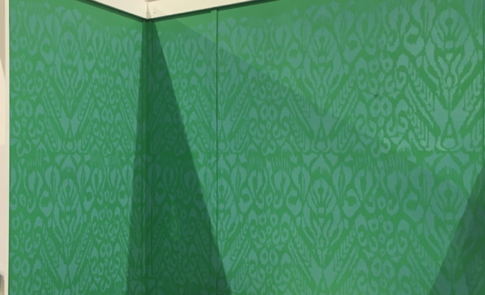 A close-up of the second room stenciling