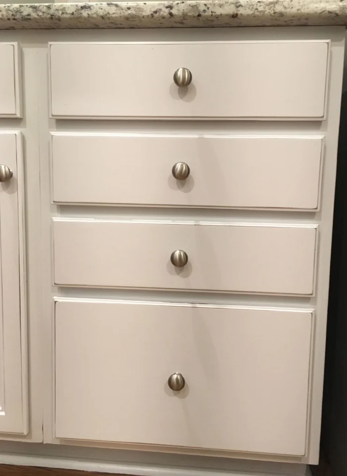 Close-up of distressed finish