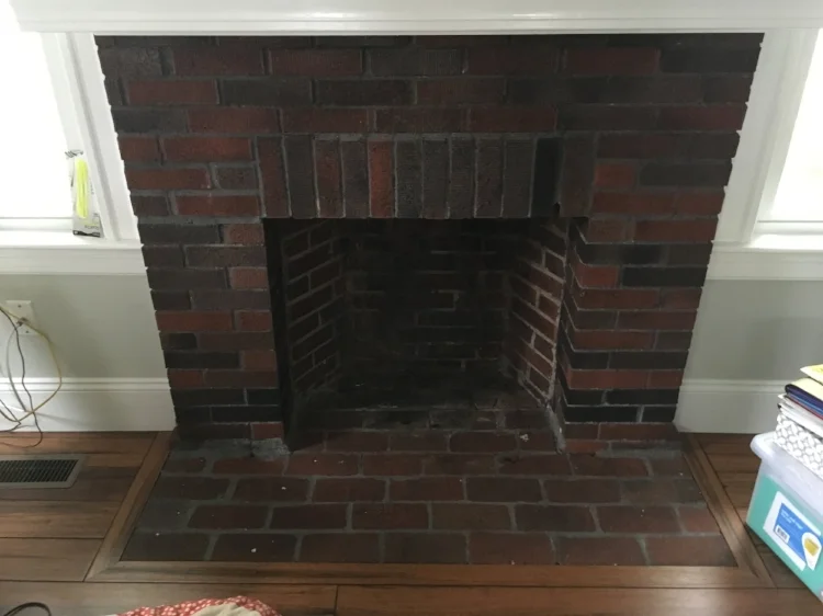 The fireplace before…