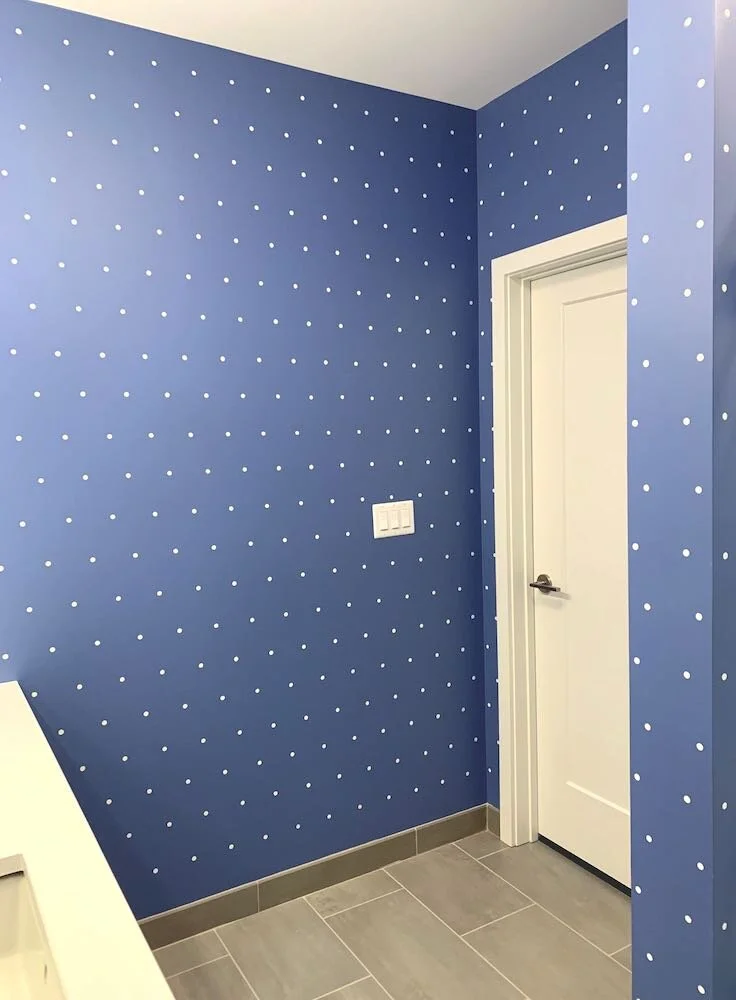 Hand painted polka dot bathroom
