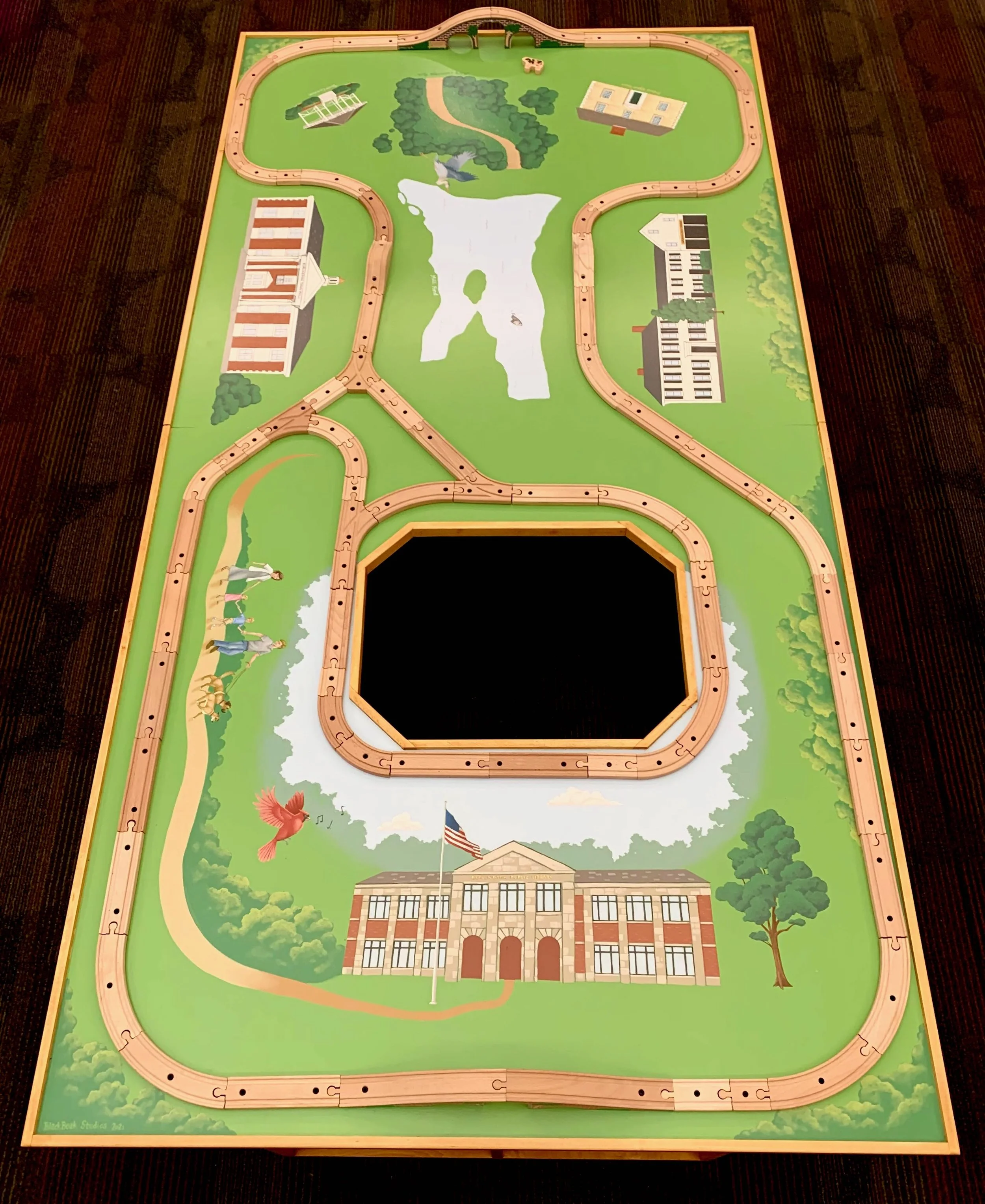 Train Table mural for the Burlington, MA Library