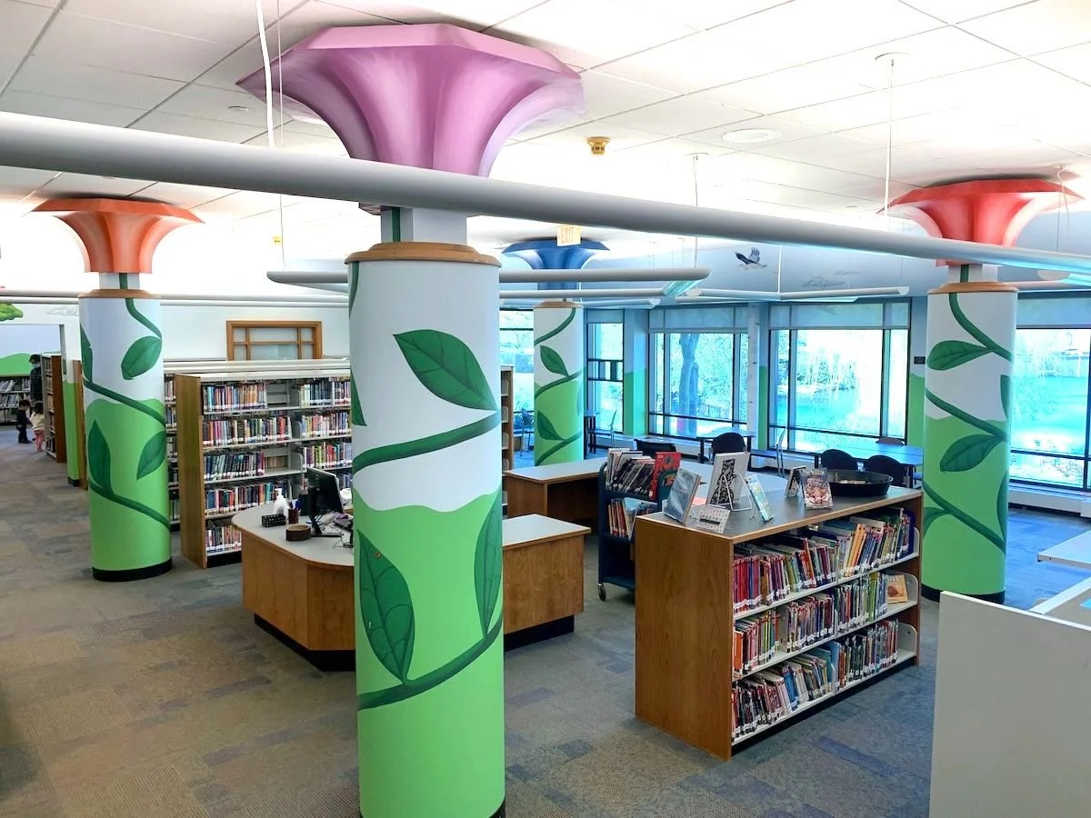 Full room mural at the Winchester, MA library