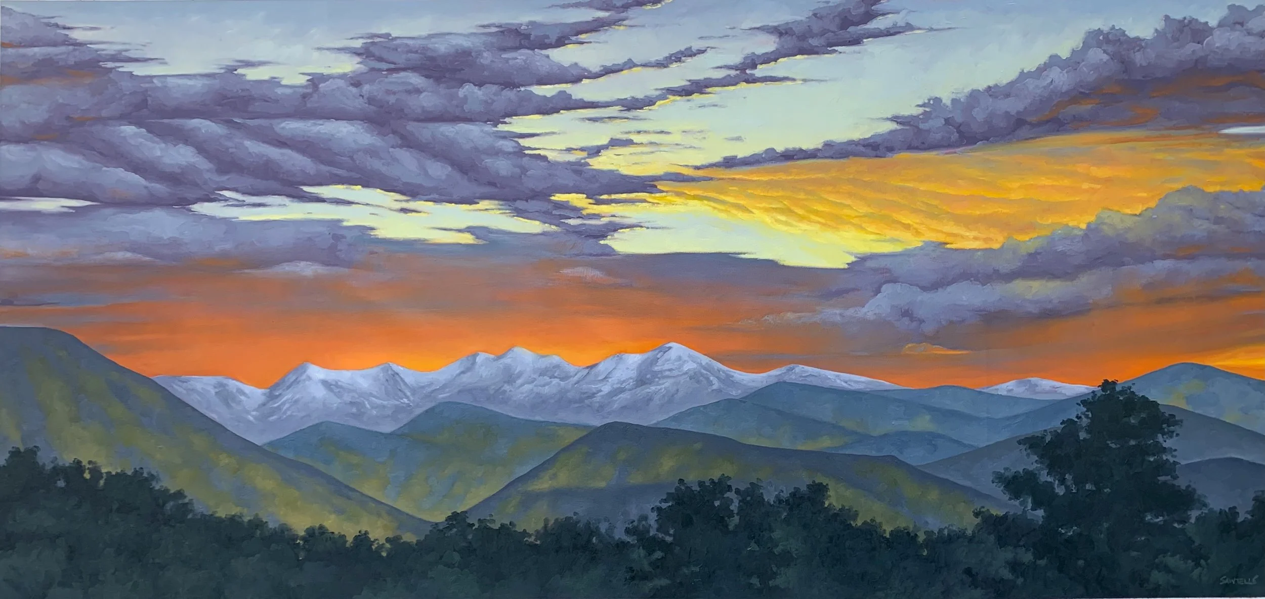 6.5'x3' custom landscape/ oil on canvas