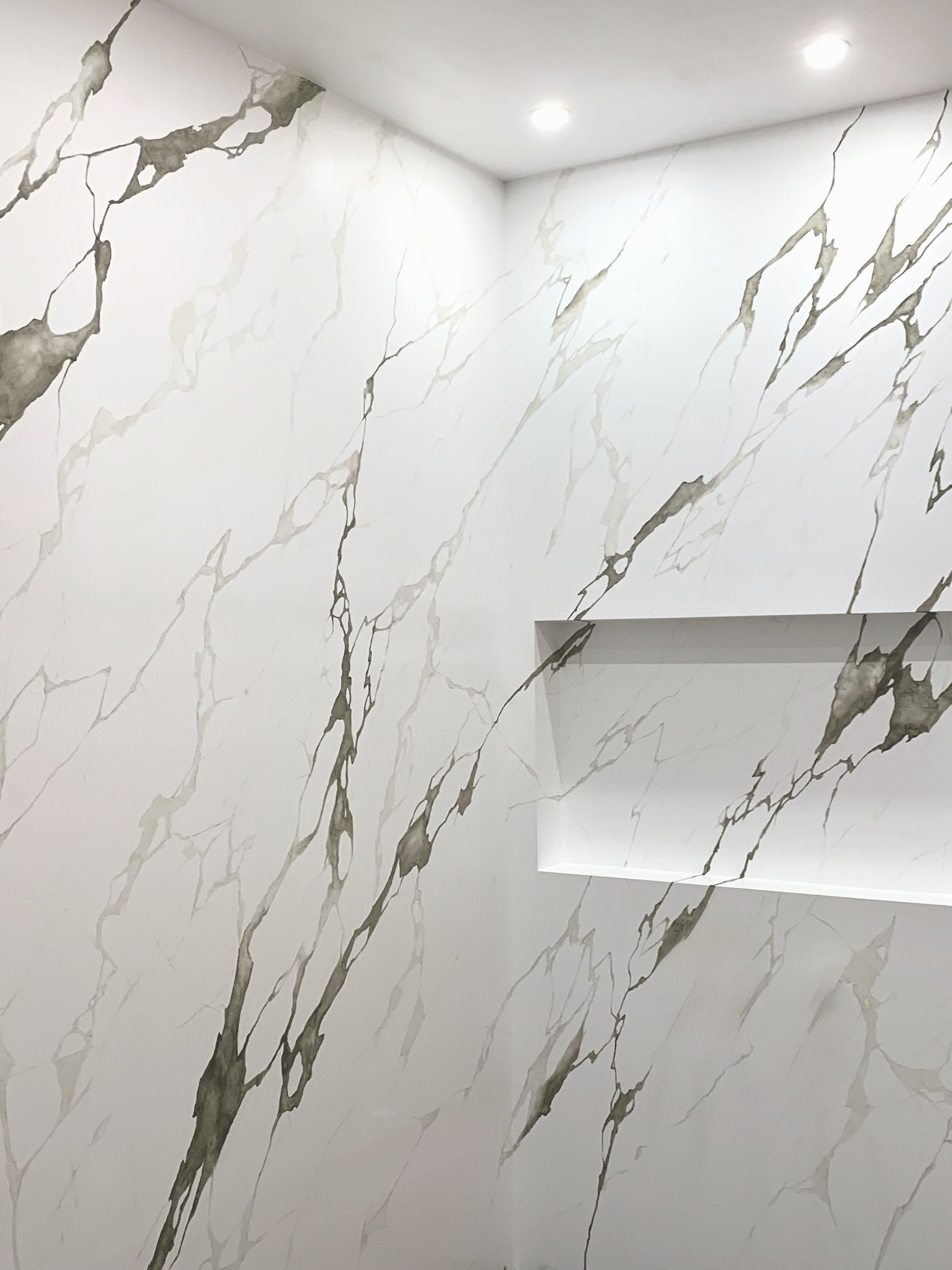 Faux painted marble bathroom