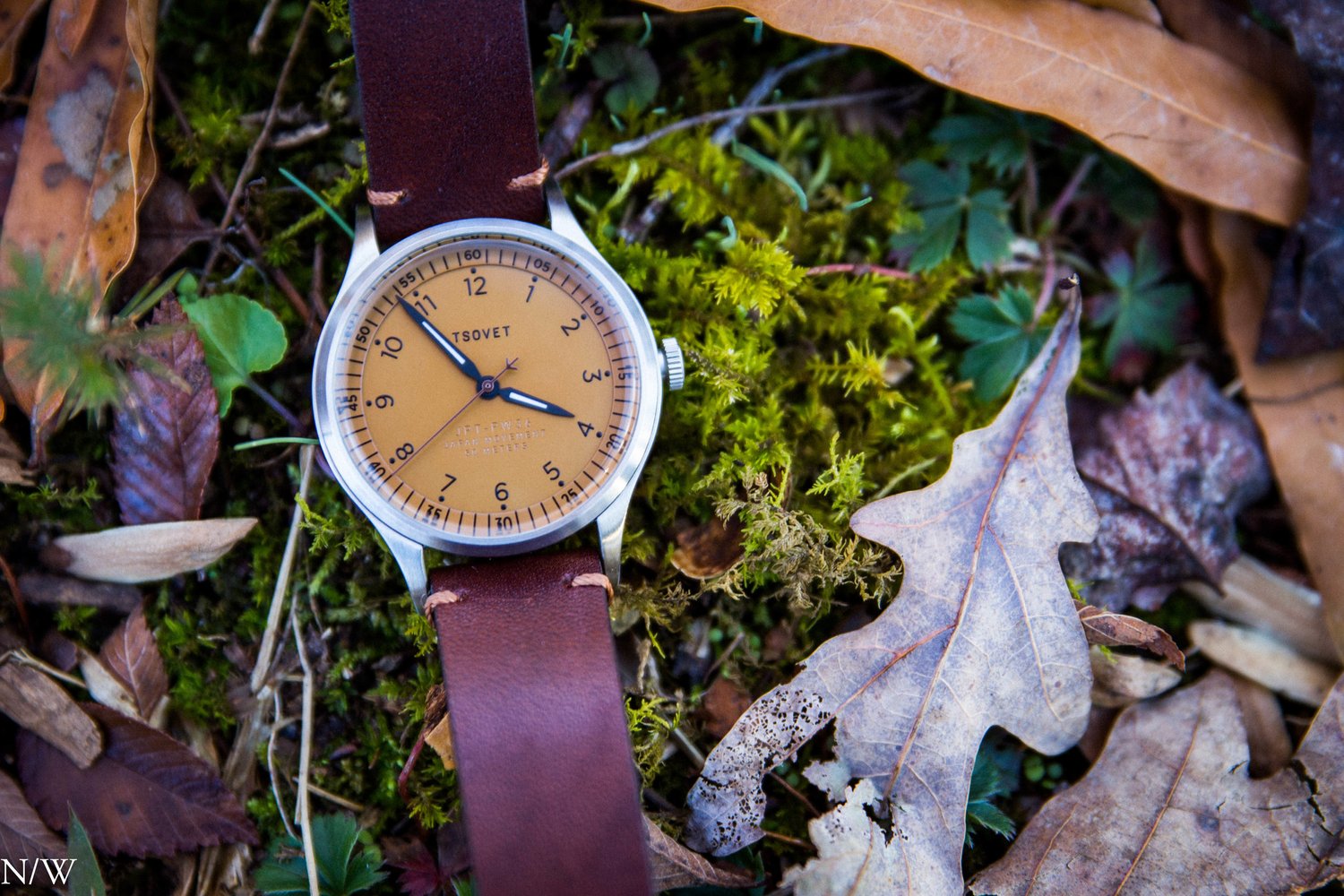 Tsovet JPT PW36 Blue Dial Watch with Brown Leather Strap Tsovet JPT-PW 36 - Gunmetal/Rouille | undefined | Huckberry main image 4