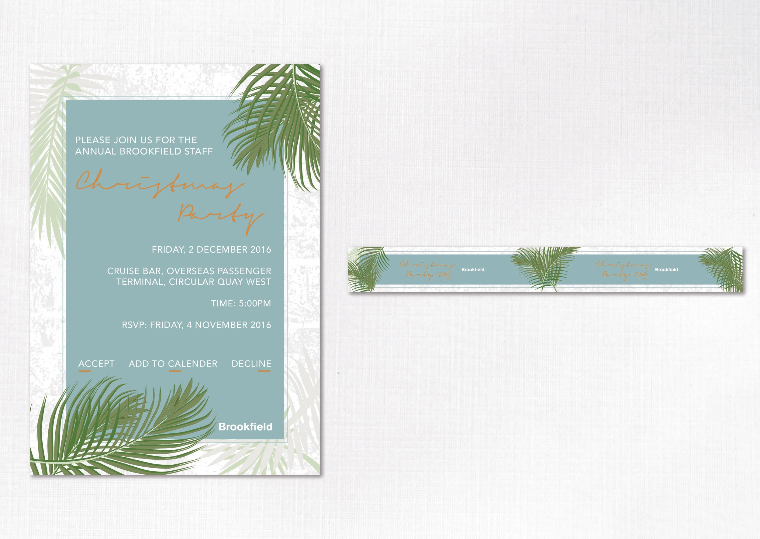 Christmas Party Invitation and Wristband