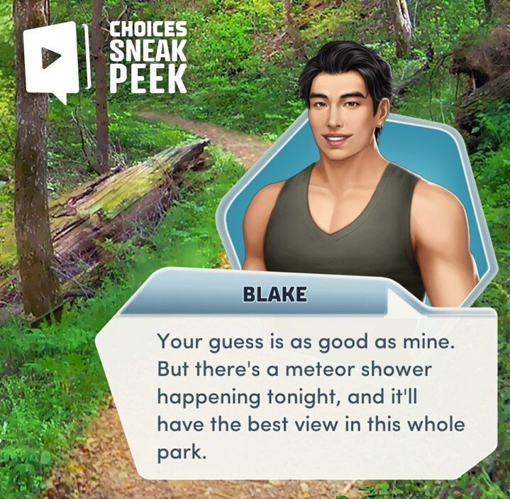 A meteor shower? With Blake? Don't mind if we do. 🤩 Look to the skies for this week's new Wide Release chapter of First Comes Love! ☄️
.
.
.
#playchoices #sneakpeek #firstcomeslove #romance #drama #love #adventure #mystery #bookstagram #choices #vis
