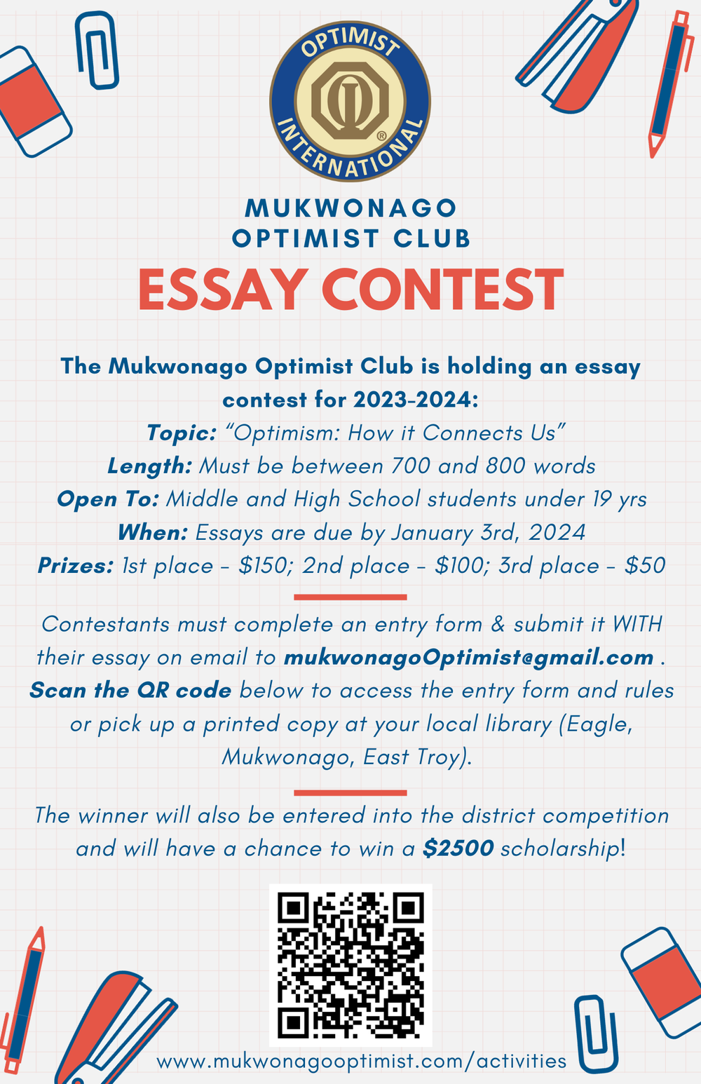 optimist club essay contest 2023