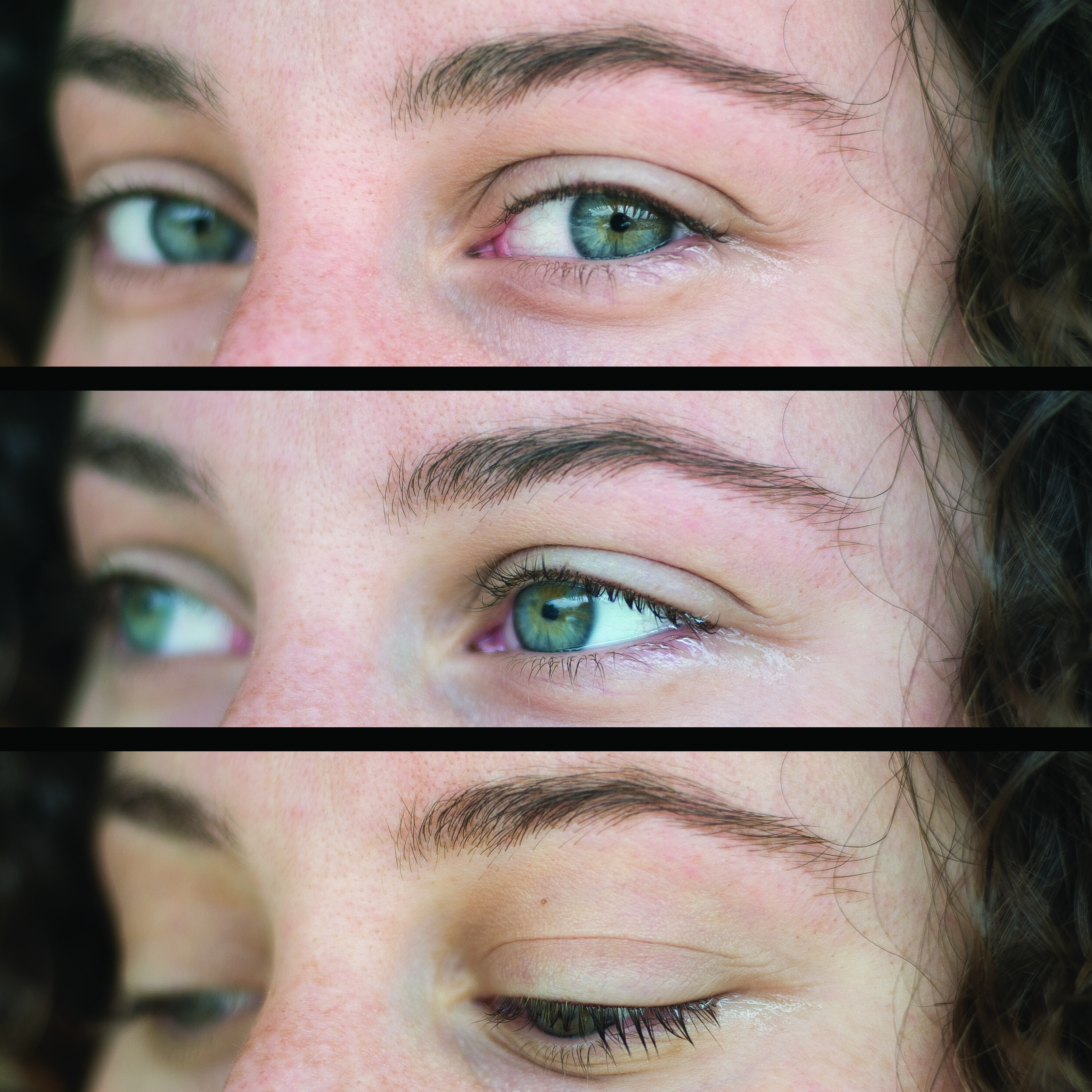 Close up of eyeliner (upper lash line only)