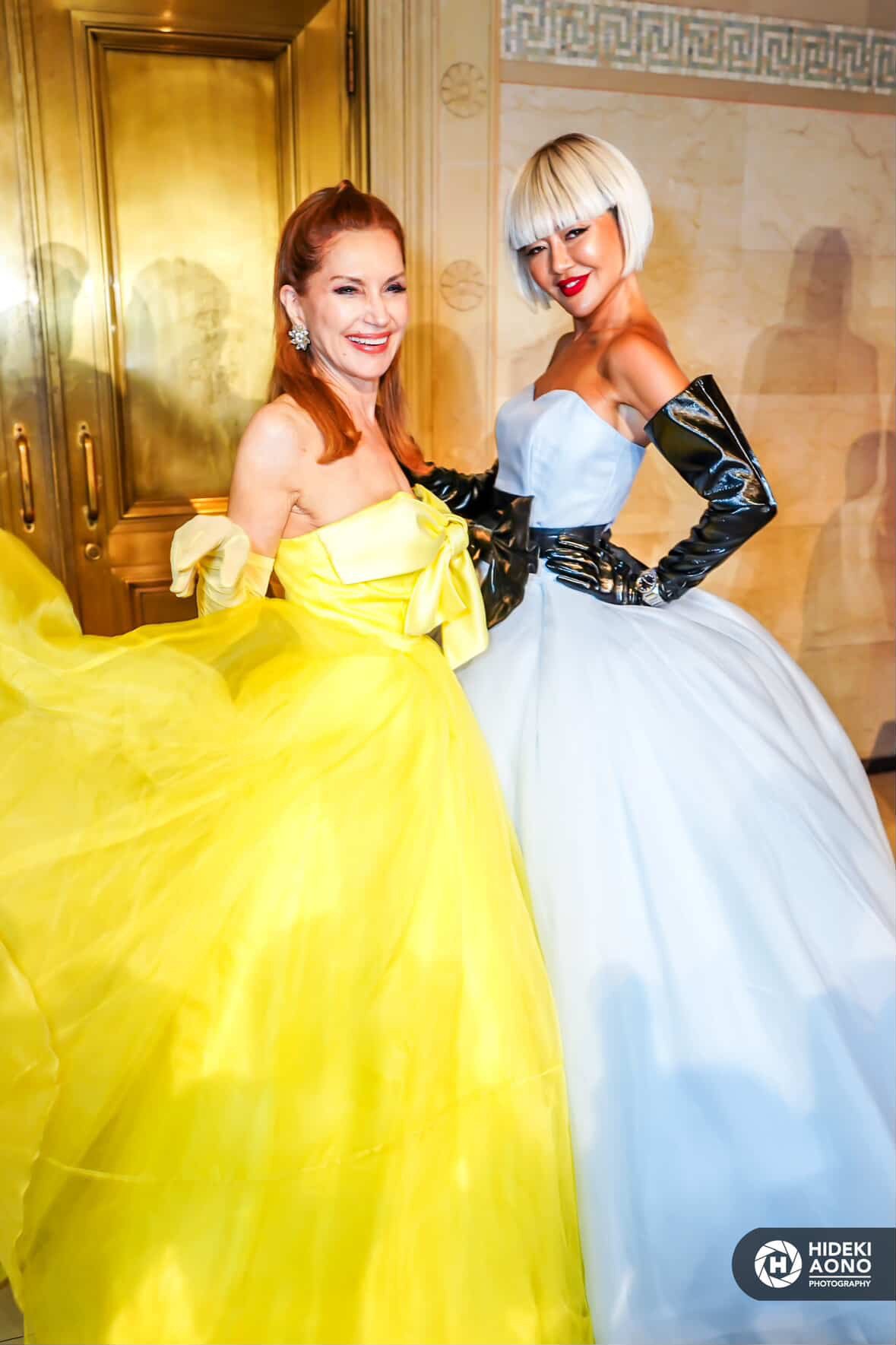 Angel Pai with Jean Shafiroff. Malan Breton NYFW 