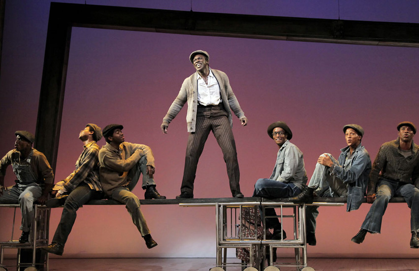 Joshua Henry and cast of The Scottsboro Boys
