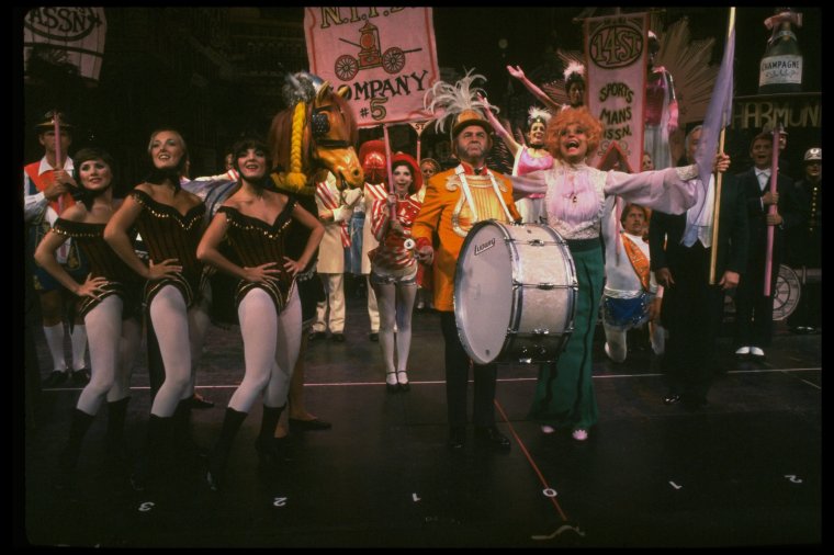 Carol Channing leads "Before the Parade Passes By" in Hello, Dolly!