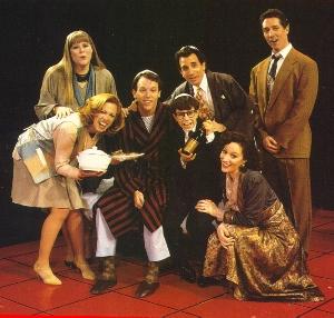 Heather MacRae, Carolee Carmello, Stephen Bogardus, Sivan Cotel, Chip Zien, Barbara Walsh and Michael Rupert in Falsettos