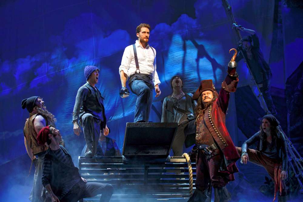Matthew Morrison, Kelsey Grammer and the cast of Finding Neverland .