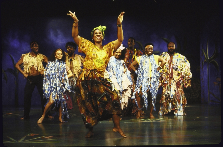 Kecia Lewis-Evans and the cast of Once On This Island