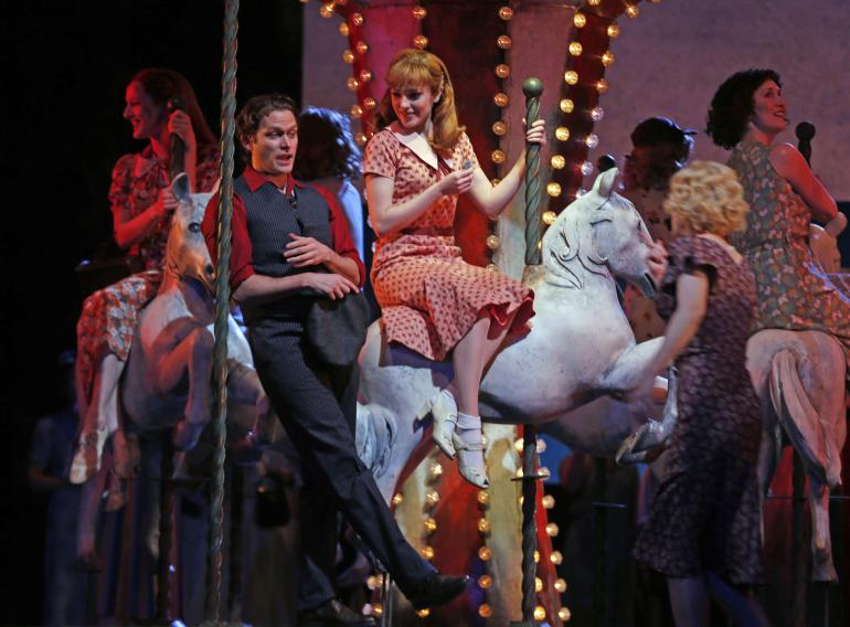 Steven Pasquale and Laura Osnes in Carousel , 2015.