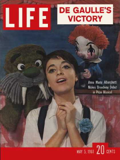 Anna Marie Aberghetti in Carnival on the cover of Life Magazine.