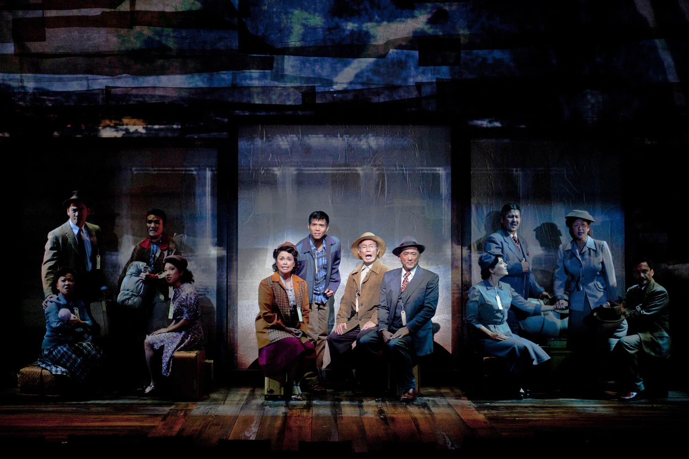 Lea Salonga, Telly Leung, George Takei and Paul Nakauchi in Allegiance .