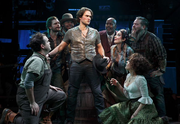 Steven Pasquale and the company of The Robber Bridegroom .