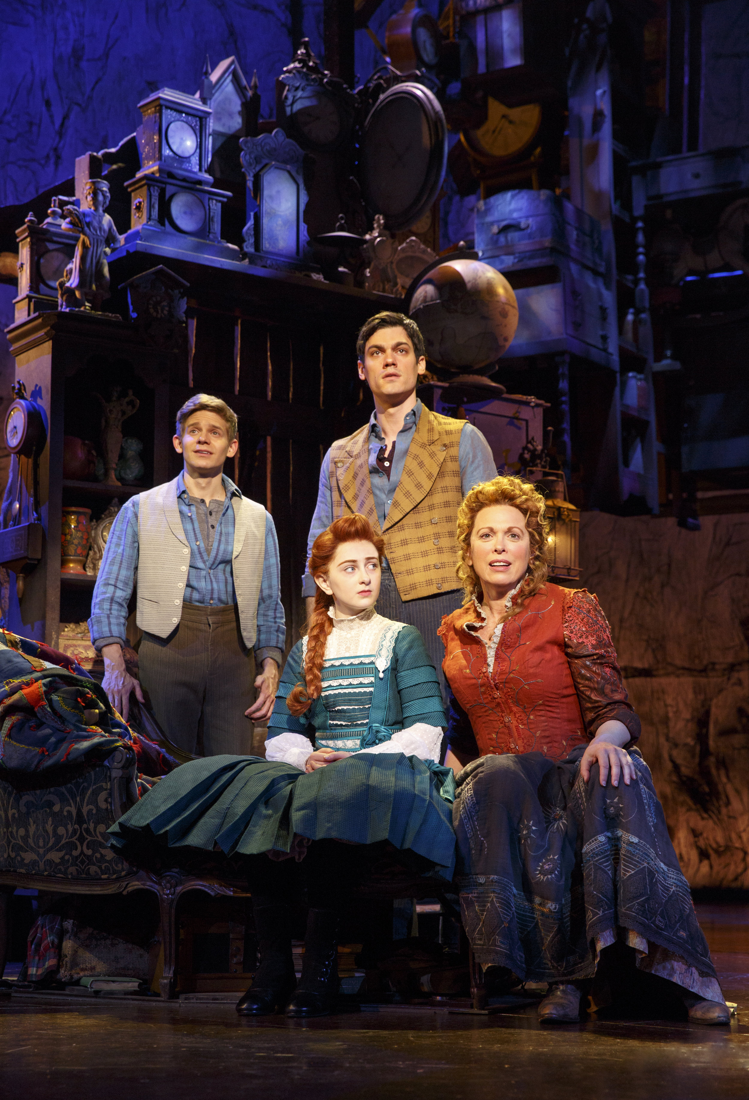 Andrew Keenan-Bolger, Sarah Charles Lewis, Robert Lenzi, Carolee Carmello in Tuck Everlasting .