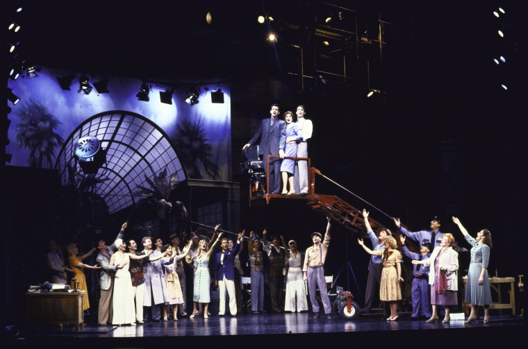 James Naughton, Kay McClelland and Gregg Edelman with cast in a scene from the Broadway musical "City of Angels"