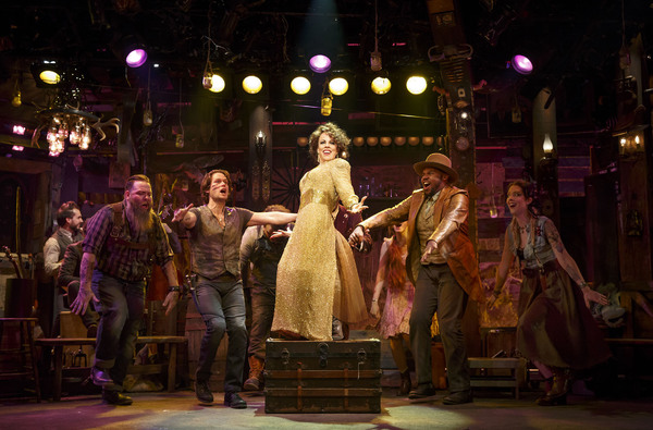 Leslie Kritzer and the cast of The Robber Bridegroom .