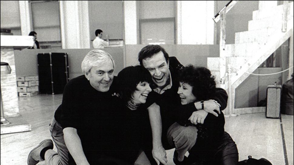 John Kander, Liza Minnelli, Fred Ebb and Chita Rivera in rehearsal for The Rink