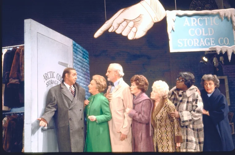 Gil Lamb, Mildred Natwick, Hans Conried, Lucie Lancaster, Goldye Shaw, Lillian Hayman and Lillian Roth in 70, Girls, 70