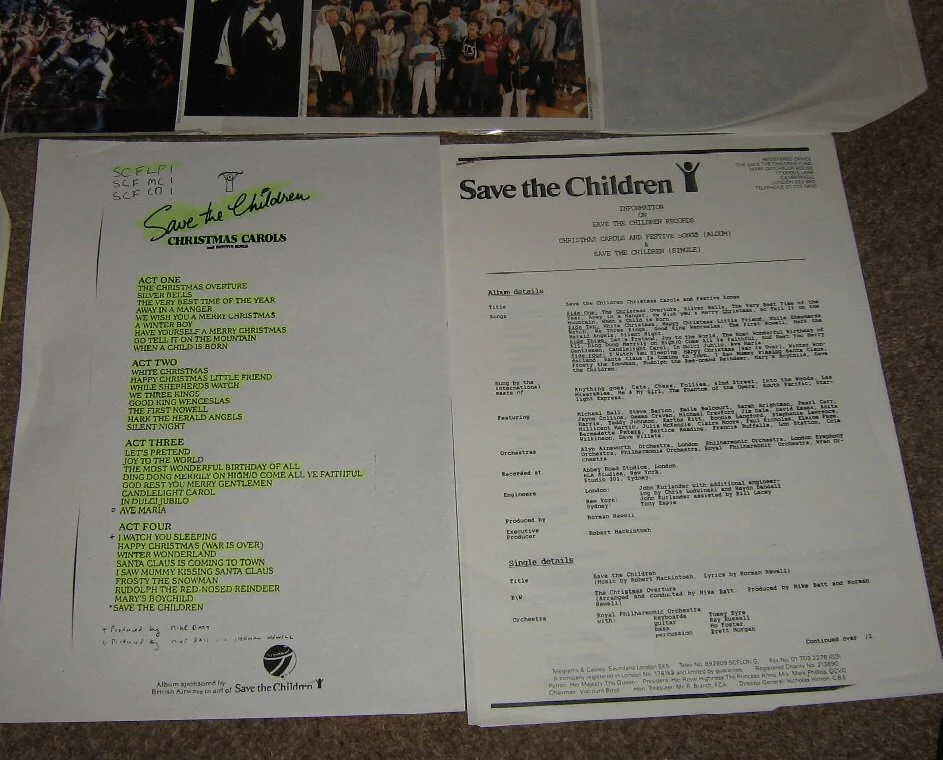 Sarah Brightman’s notes from the album sessions.