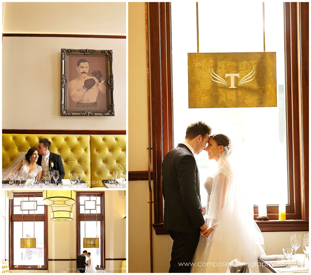 wedding photos in a bar 