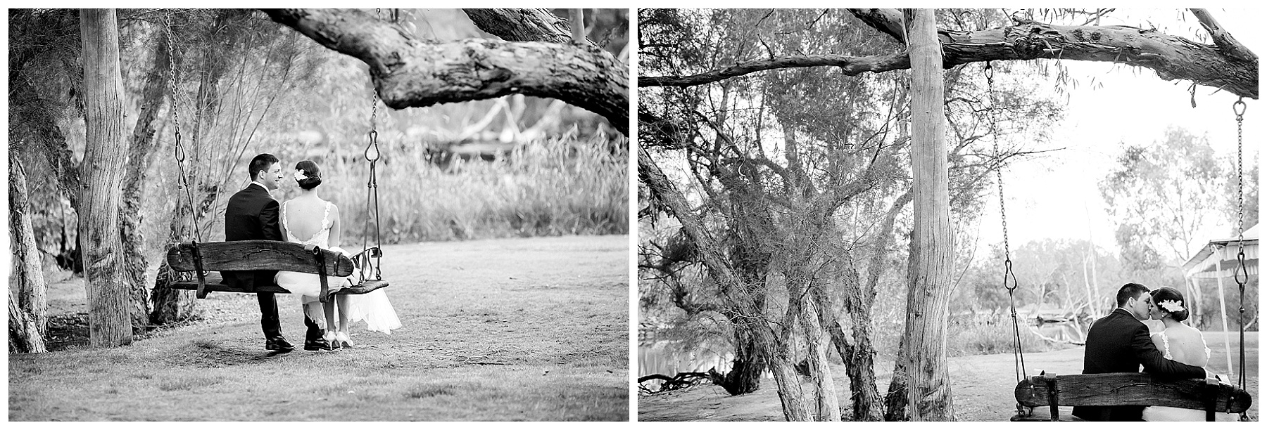 wedding photo on the swing 