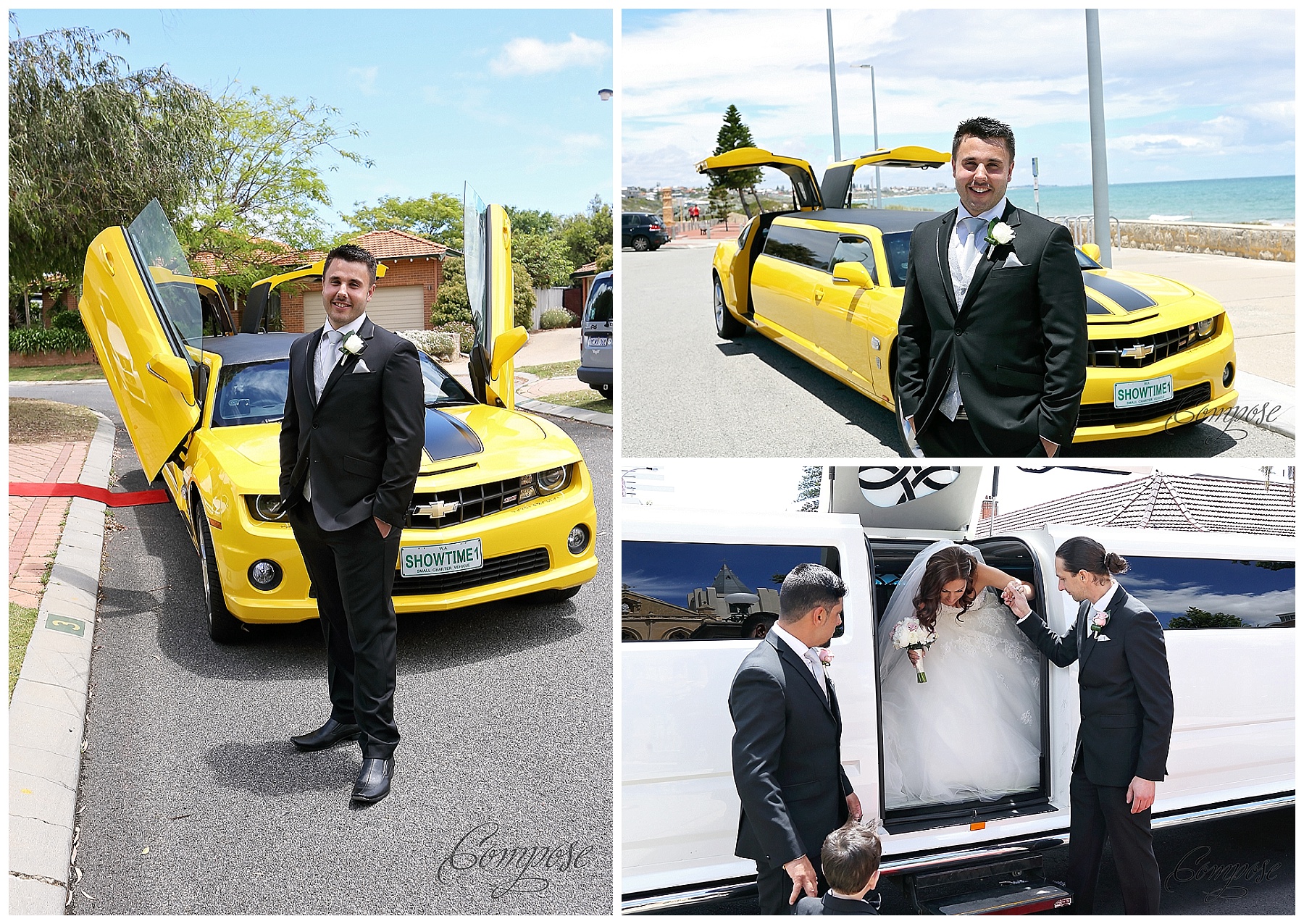 Bumblebee wedding limo