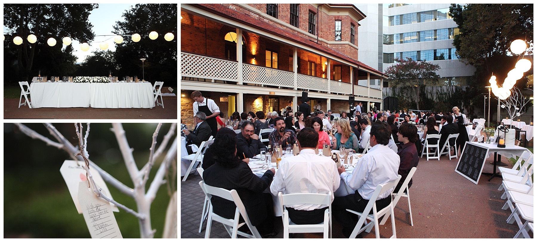 Outdoor wedding reception Perth 