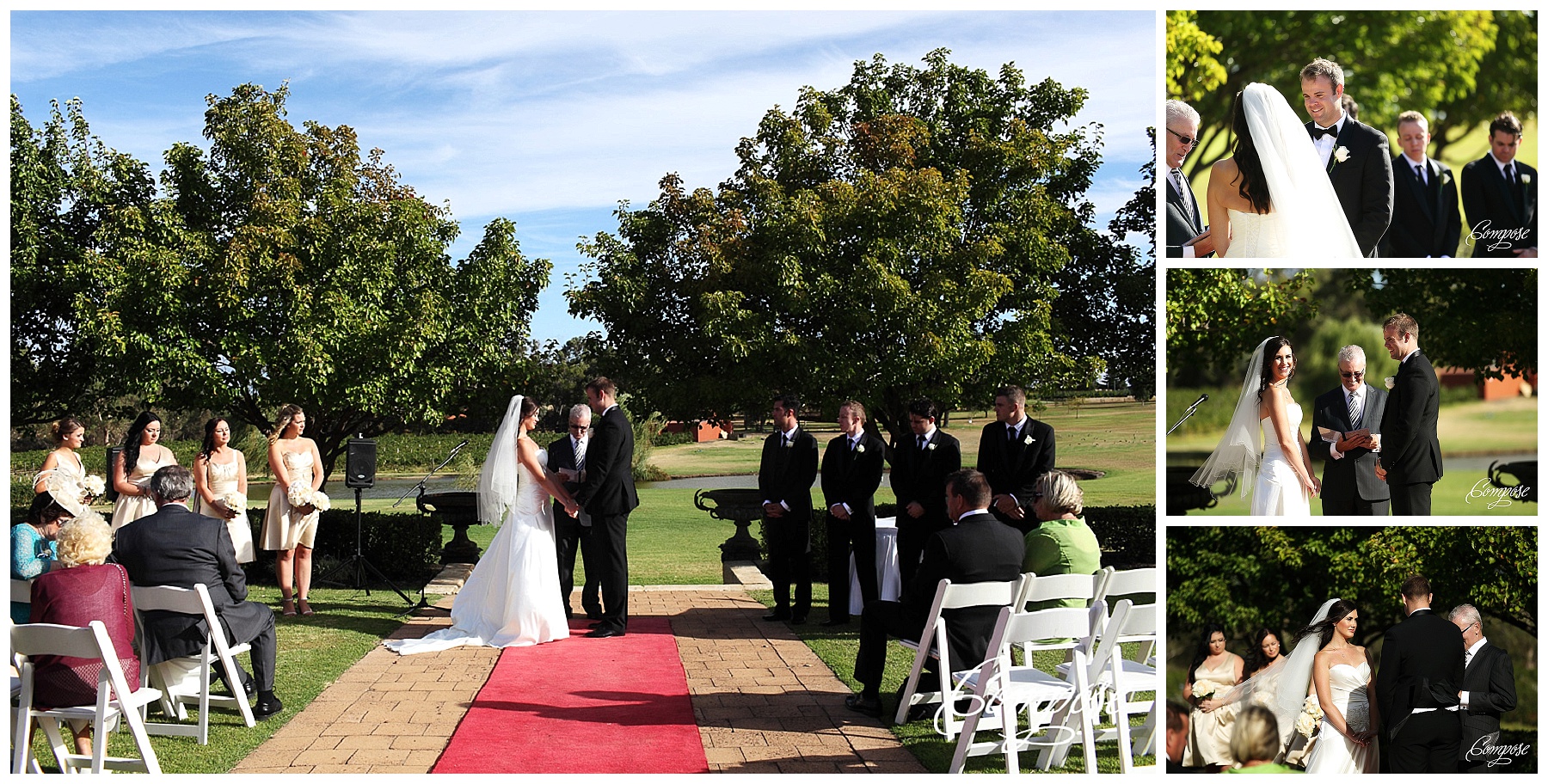 Outdoor wedding ceremony at Sandalford 