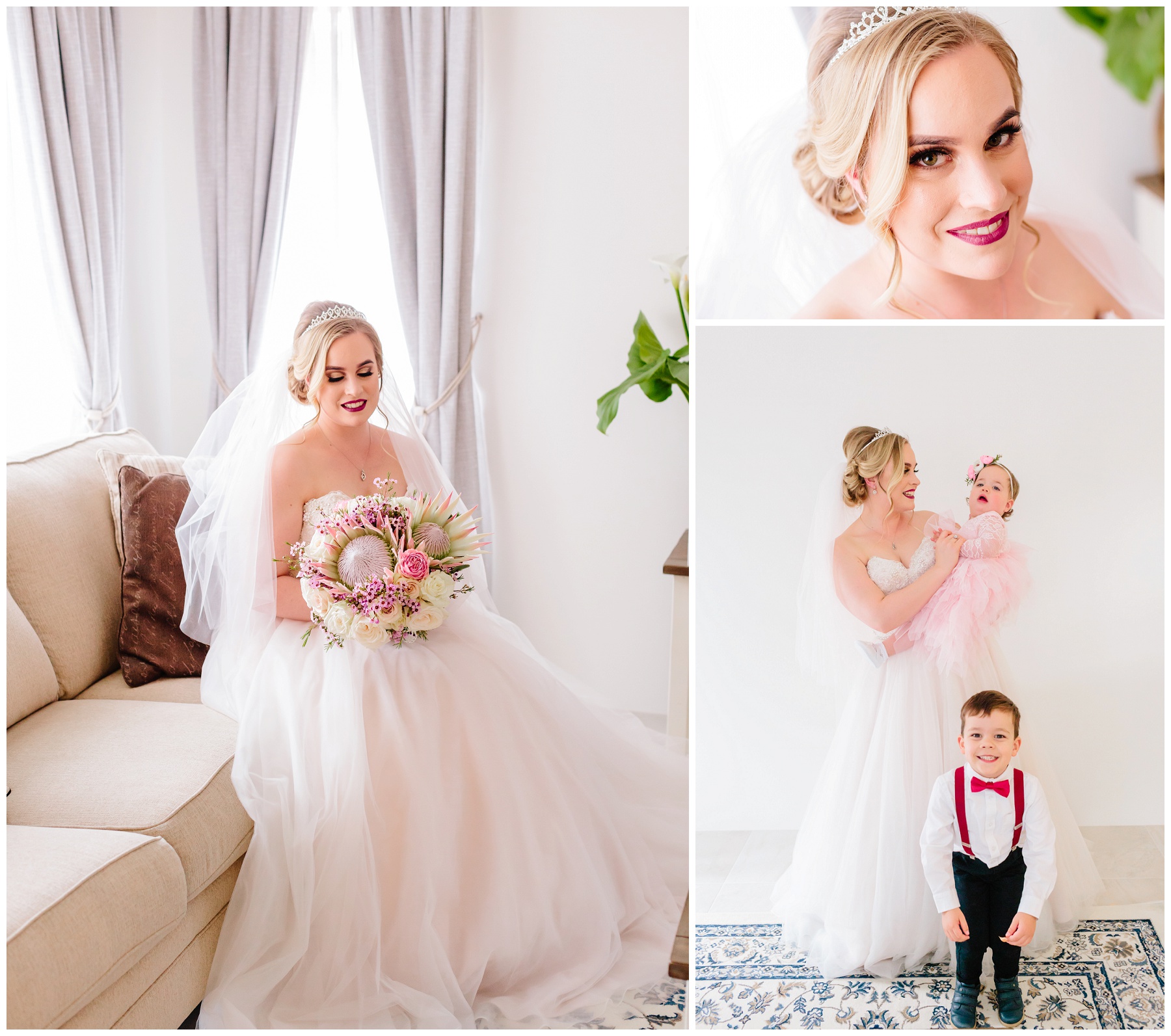 Bridal bouquet with proteas