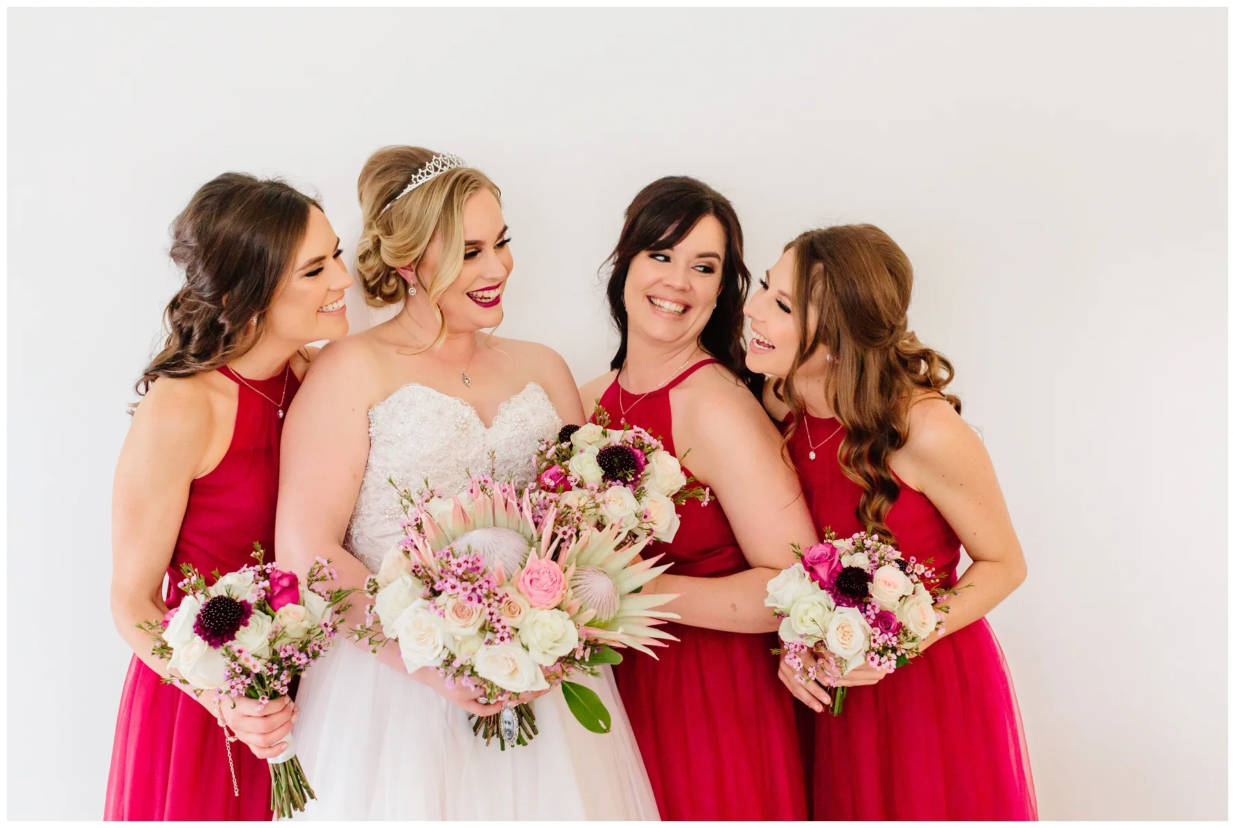 bride with bridesmaids