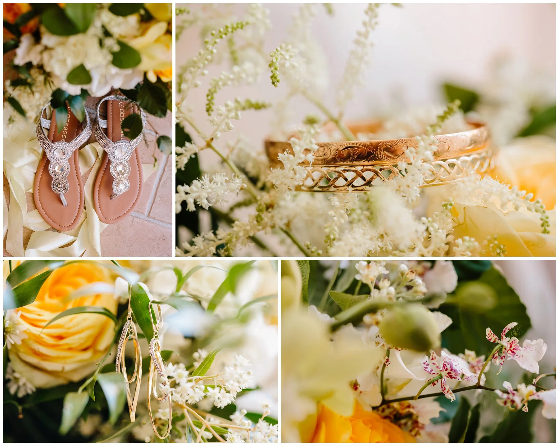 Natural gold wedding flowers