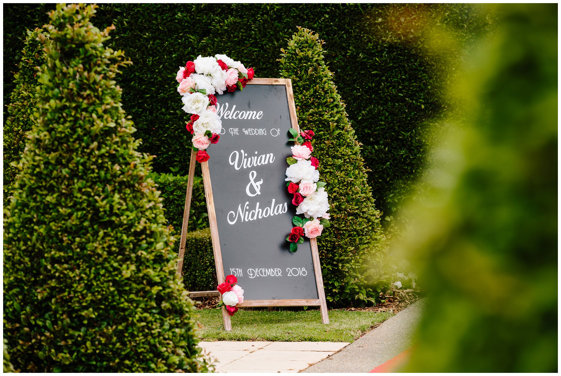 Wedding ceremony sign